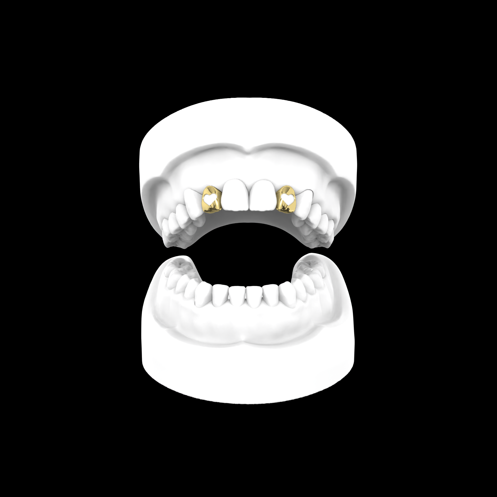 X2 Heart Open Face Grillz