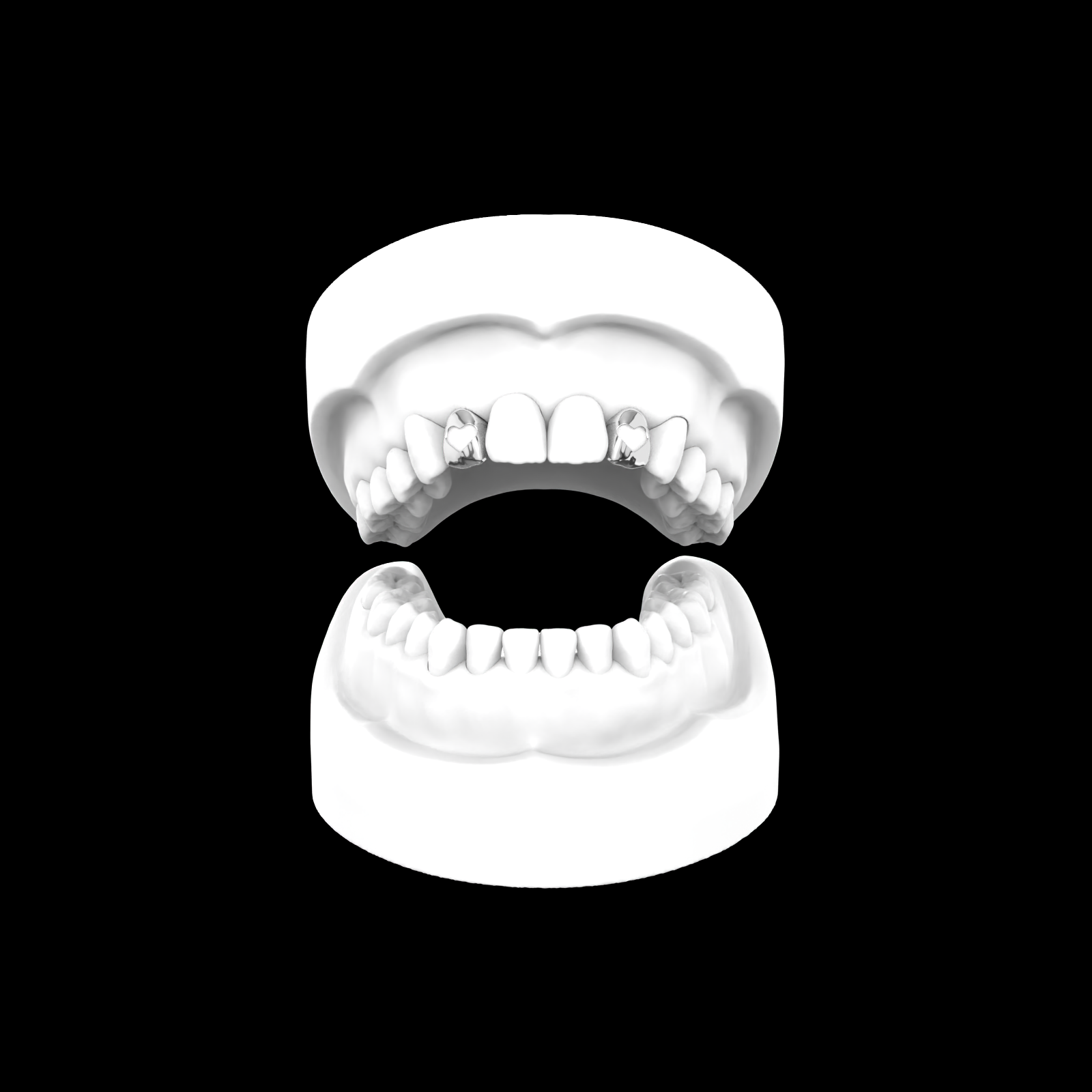 X2 Heart Open Face Grillz