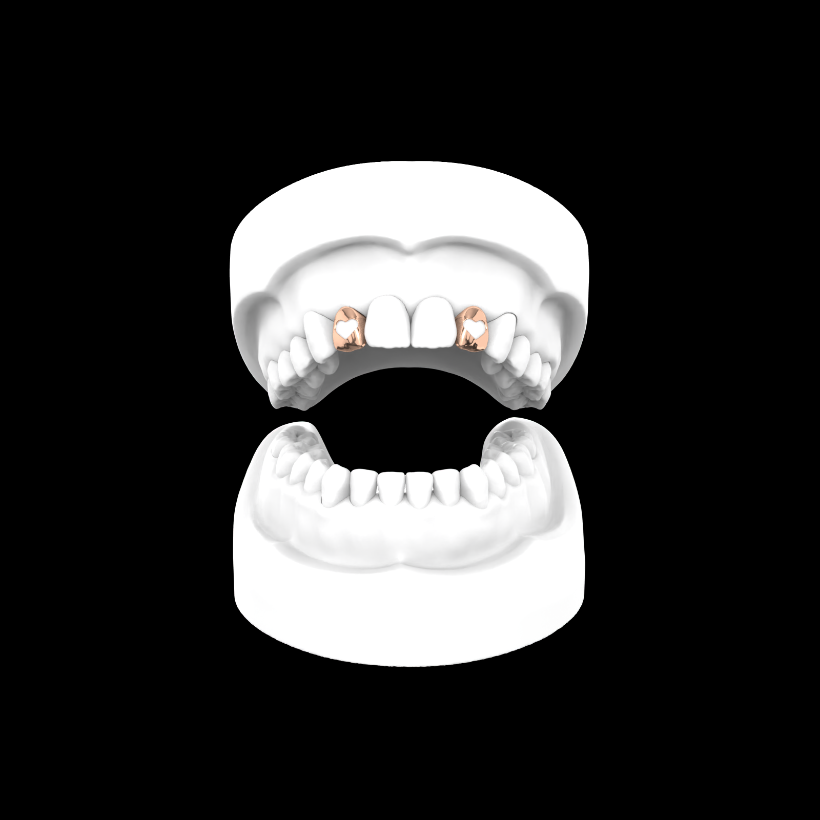 X2 Heart Open Face Grillz