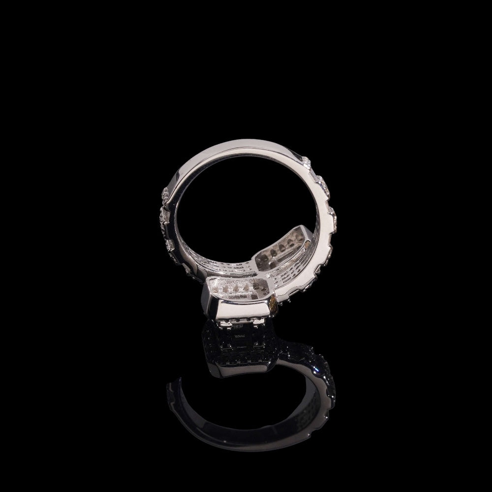 Baguette Cross Over Ring