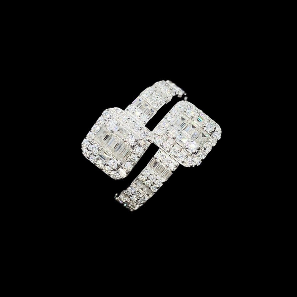 Baguette Cross Over Ring